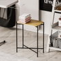 Hanah Home SHB-003 Mesa de Centro Moderna, Madera y Metal, 40x56x26 cm, Negra y Natural